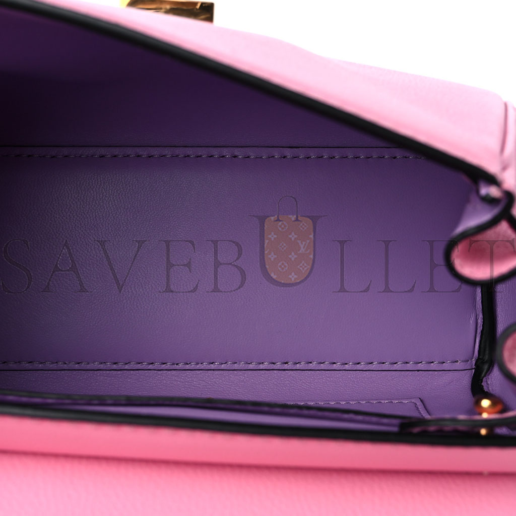 VERSACE GRAINED CALFSKIN SMALL LA MEDUSA TOP HANDLE BAG PINK  (20*18*10cm)