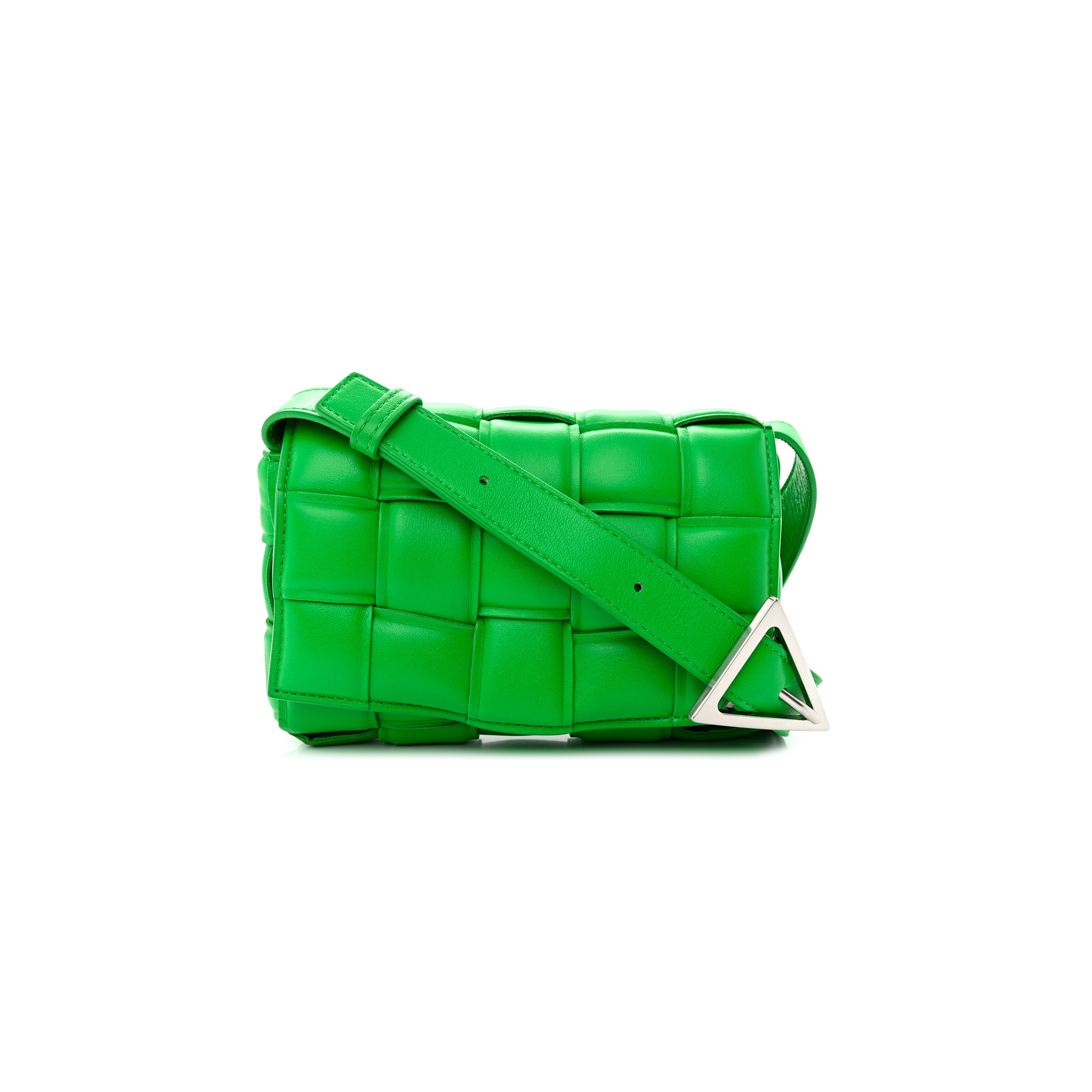 BOTTEGA VENETA NAPPA MAXI INTRECCIO PADDED CASSETTE CROSSBODY BAG PARAKEET (19*12*5cm)