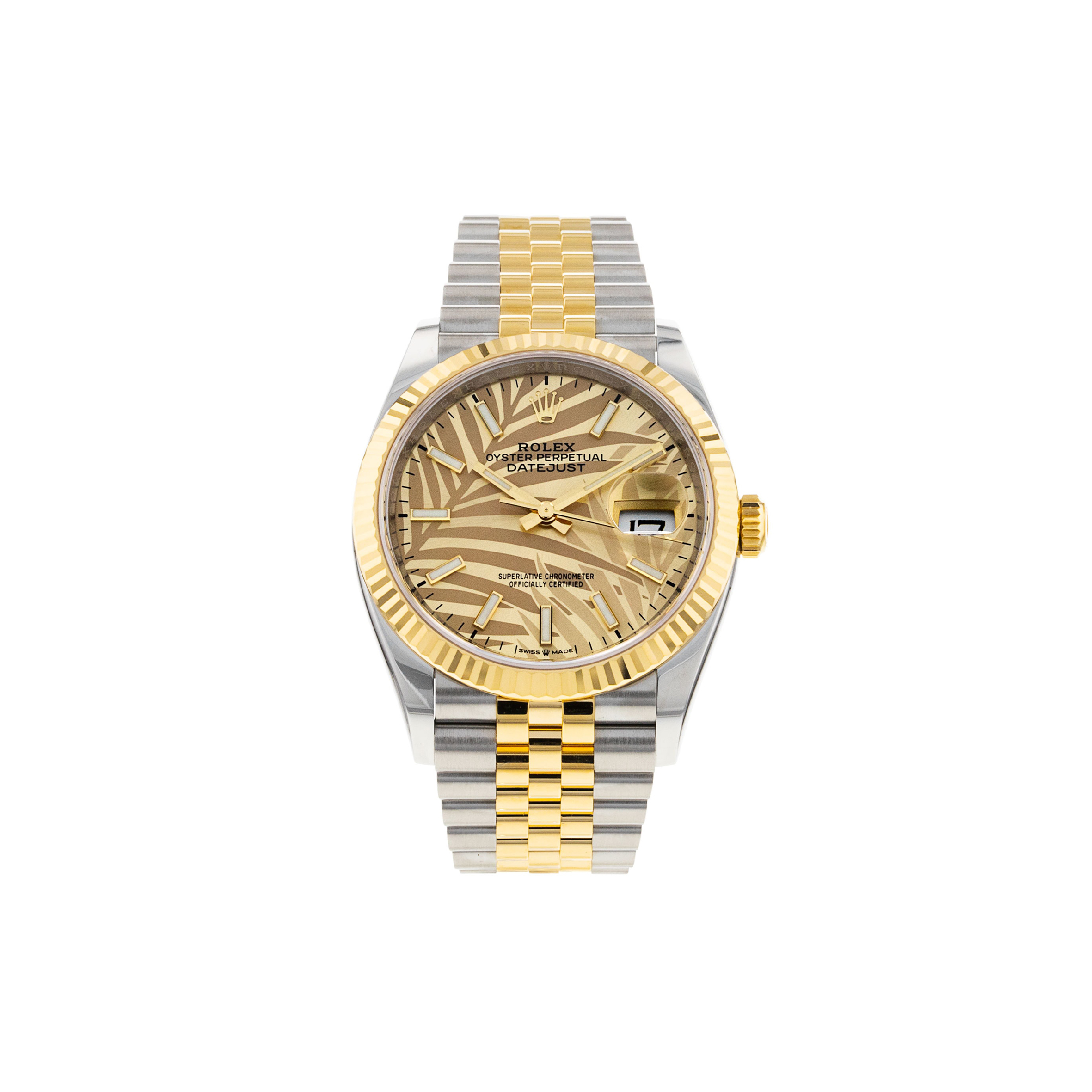 ROLEX DATEJUST GOLDEN PALM WATCH 126233