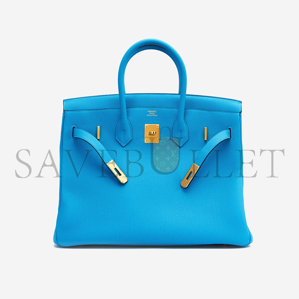 HERMÈS MASTER BIRKIN 25 TOGO LEATHER BLUE GOLD BUCKLE BAG MSBK2300910 (25*20*13cm)