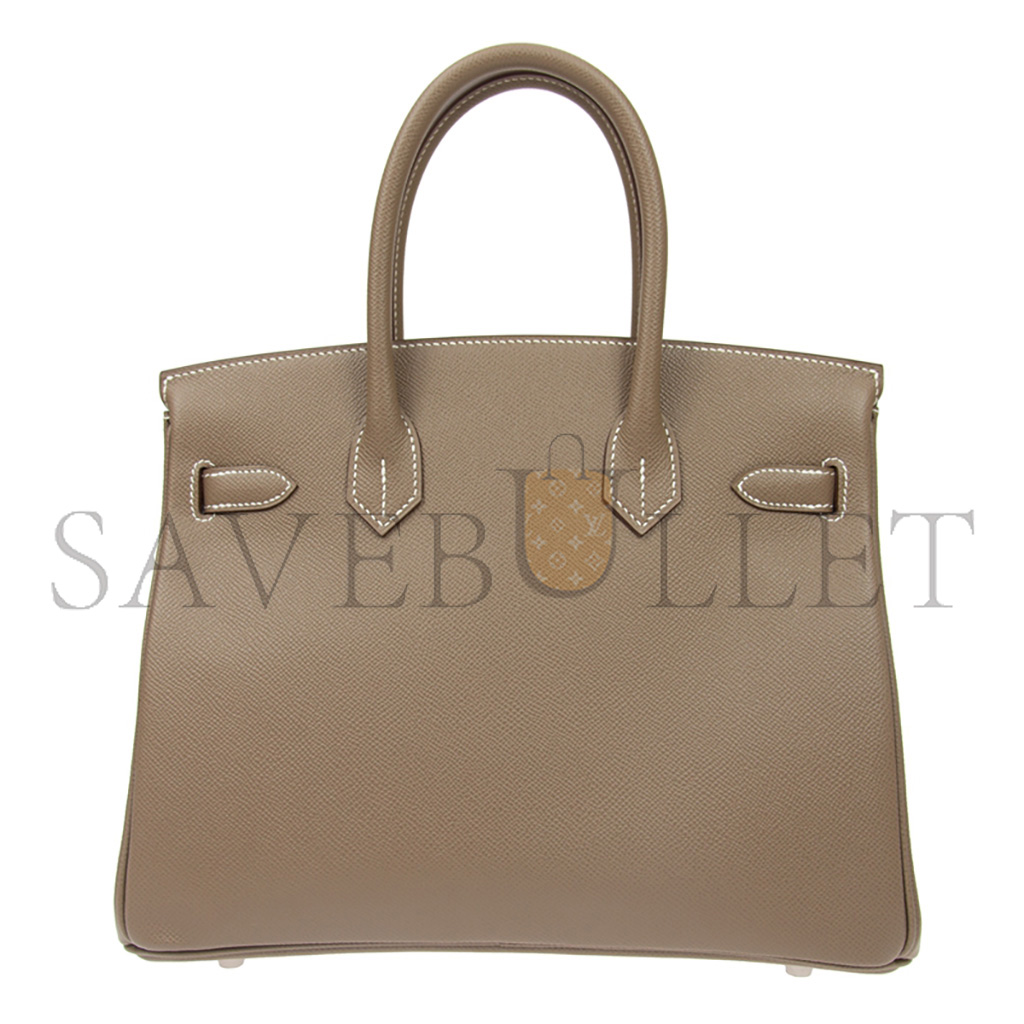 HERMES BIRKIN 30 TOGO LEATHER ELEPHANT GREY SILVER BUCKLE BAG BK3018EPSS (25*20*13cm)