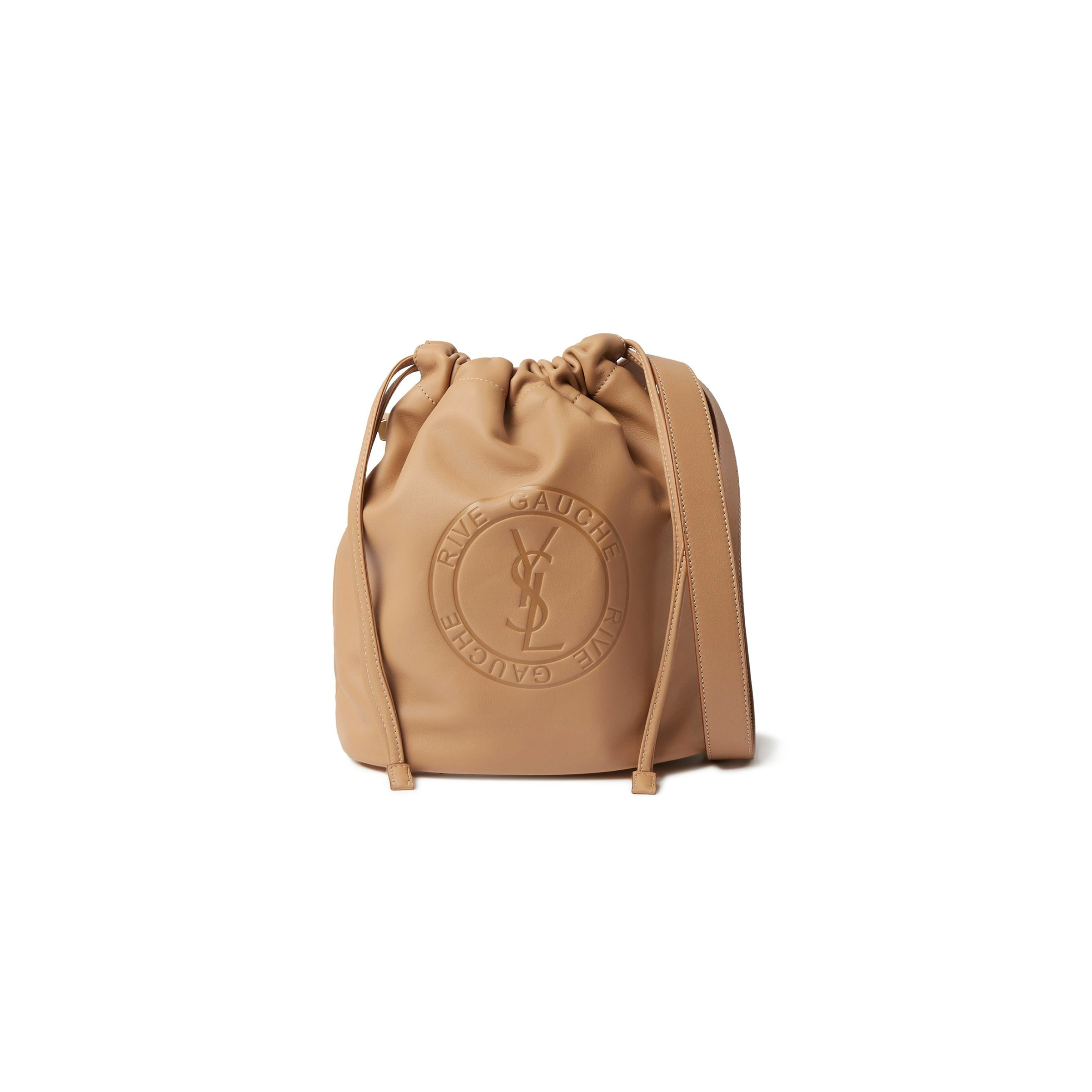 YSL RIVE GAUCHE LACED BUCKET BAG IN LEATHER 710261325688 (21*23*14cm)