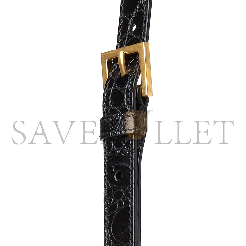 YSL JUNE BOX BAG IN CROCODILE-EMBOSSED LEATHER 728606AAAOH1000 (19*15*8cm)