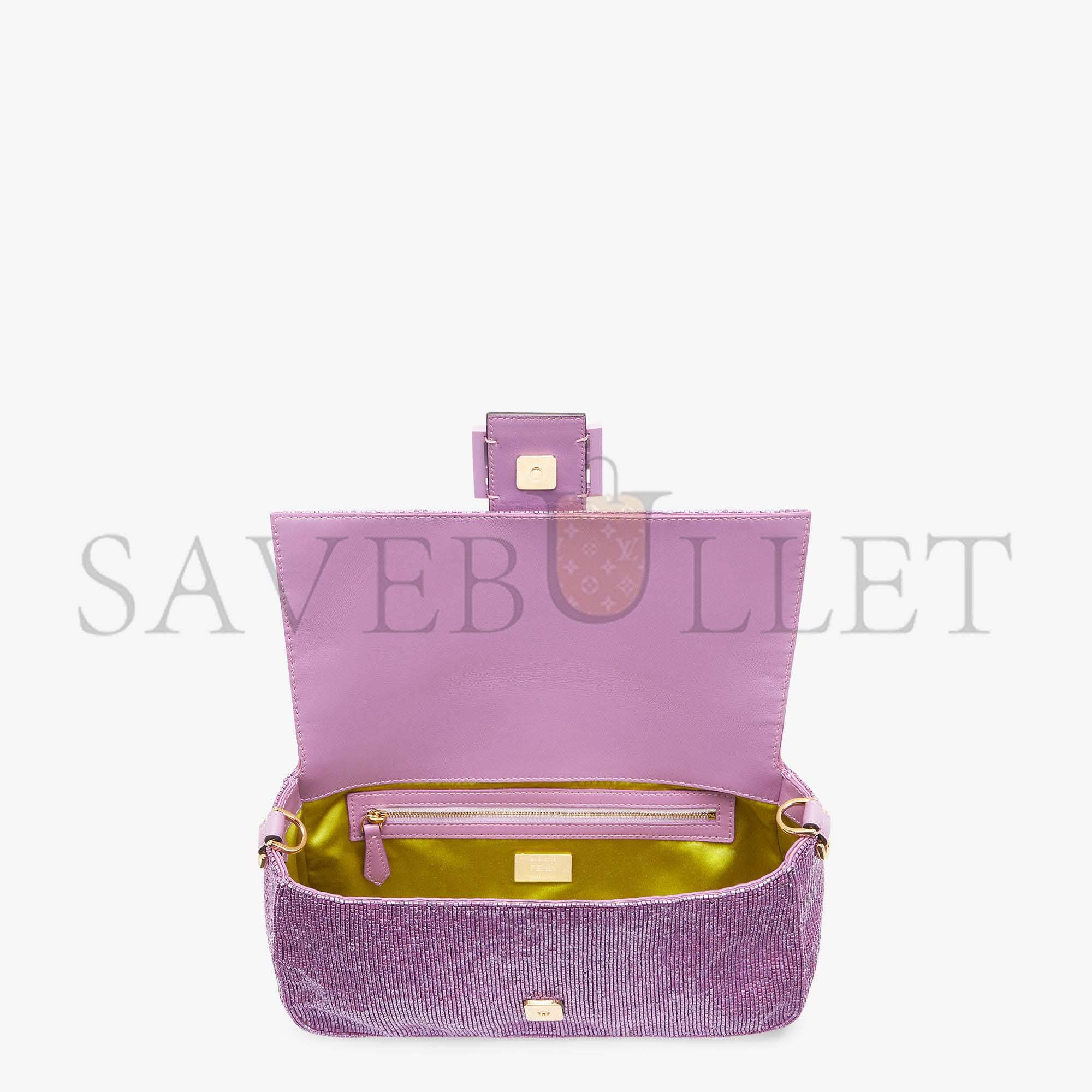 FENDI BAGUETTE - RE-EDITION BAG IN LILAC BEADS 8BR600AM2LF1JCO (27*15*6cm)