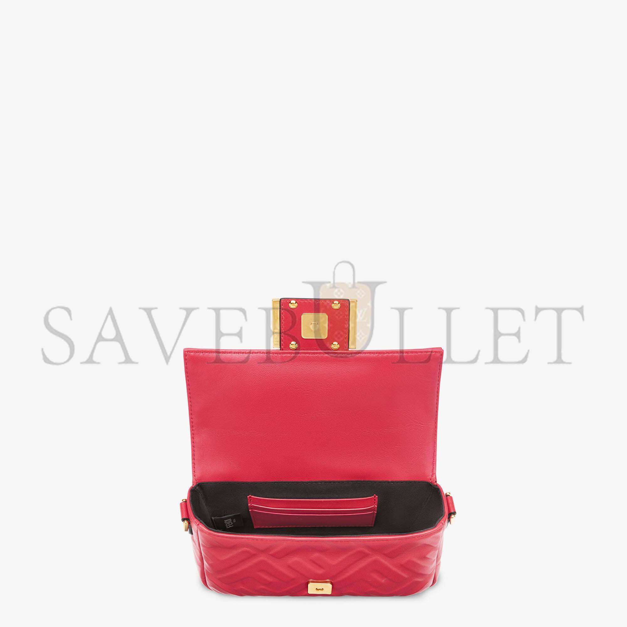 FENDI BAGUETTE MINI - RED FF NAPPA LEATHER BAG 8BS017A72VF1844 (19*11.5*4cm)