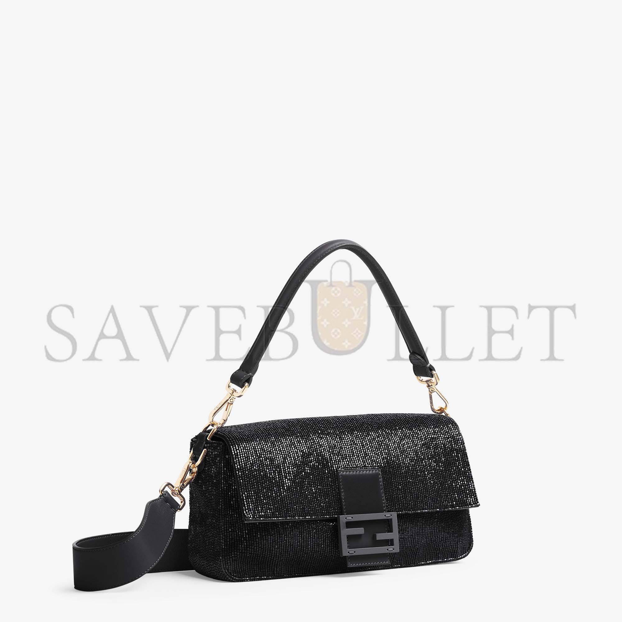 FENDI BAGUETTE - RE-EDITION BAG IN BLACK BEADS 8BR600AM2LF0KUR (27*15*6cm)