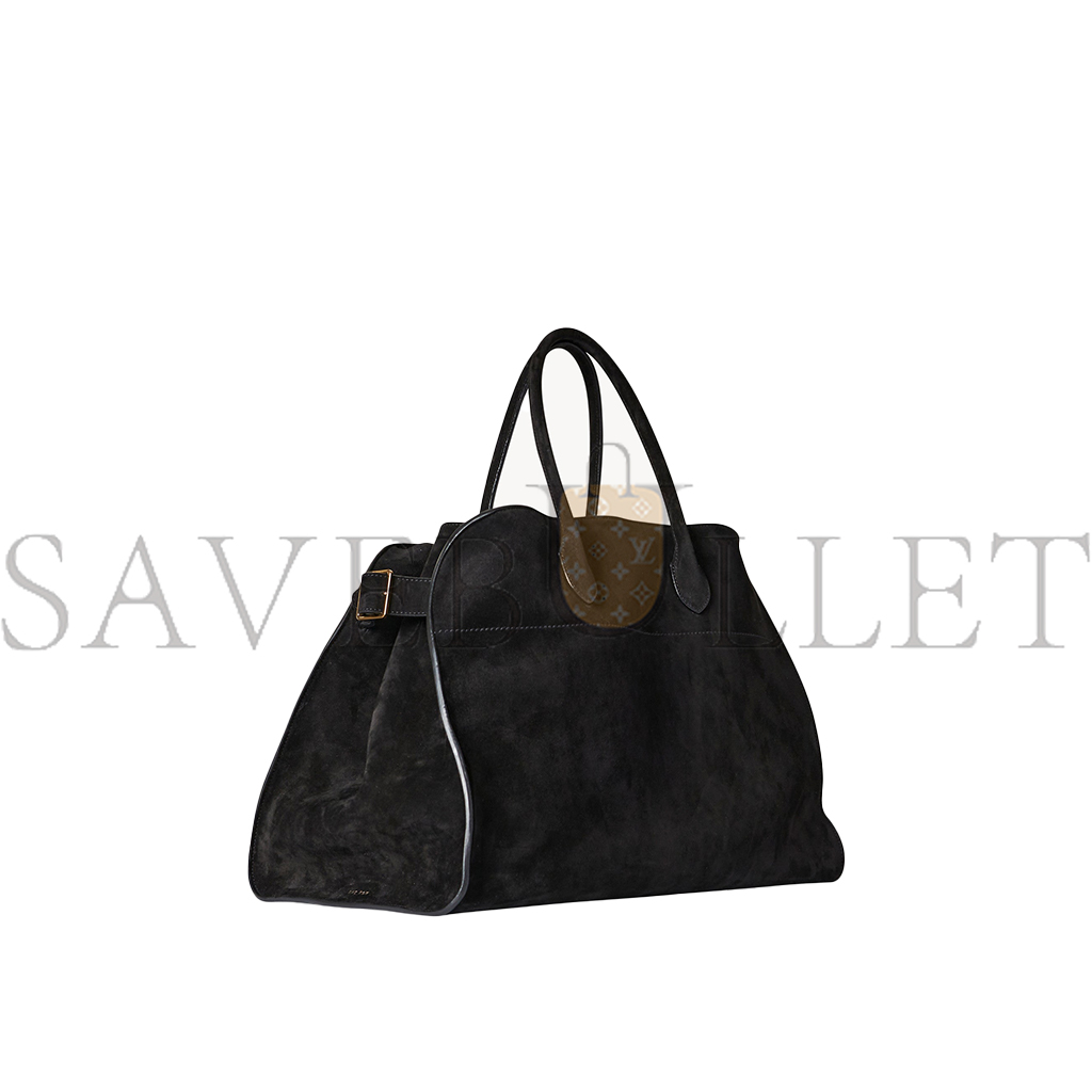 THE ROW SOFT MARGAUX 17 BAG IN SUEDE BLACK W1254L25BLSG (43*30*25cm)