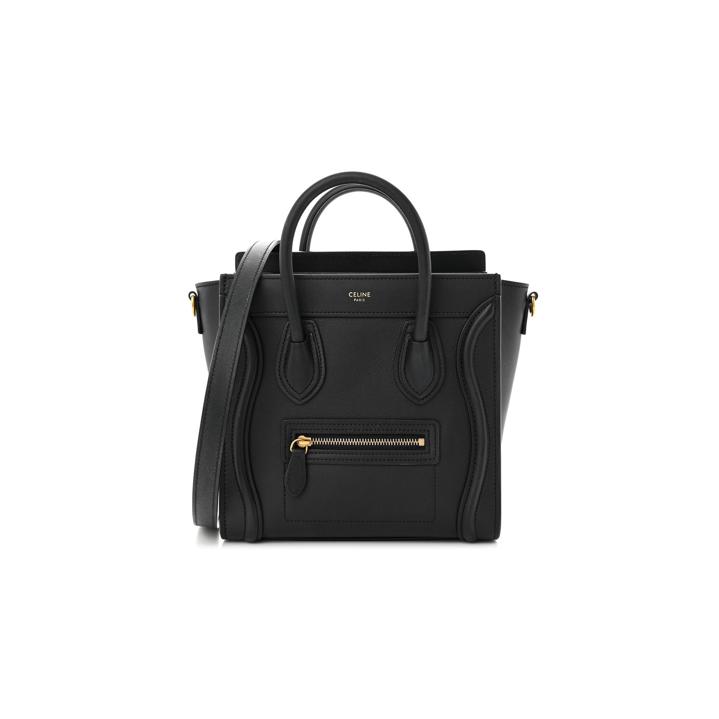 CELINE SMOOTH CALFSKIN NANO LUGGAGE BLACK (20*20*10cm)